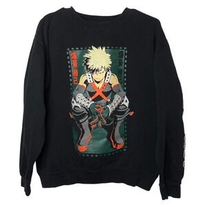 My Hero Academia Katsuki Bakugo Graphic Sweatshirt Black Large Crunchyroll Anime
